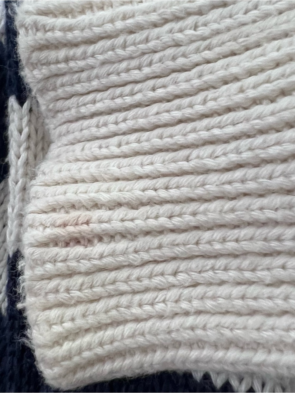 Emerson Fry Carolyn Sweater Organic Cotton, Ivory Navy Blue Nautical Size S - Picture 10 of 10